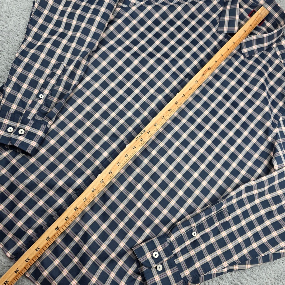 UNTUCKit‎ Dorin Button Up Mens XXL Tall Navy Plaid Long Sleeve - Picture 3 of 14